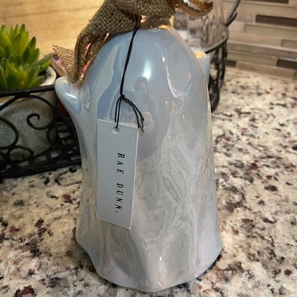 NWT RAE DUNN Too Cute To Spook Luster Ghost Birdhouse - Picture 2 of 3